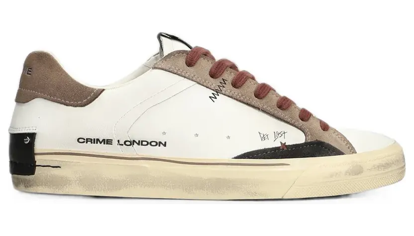 Crime London Deconstructed distressed-effect panelled sneakers – Weiß (10074AA9)