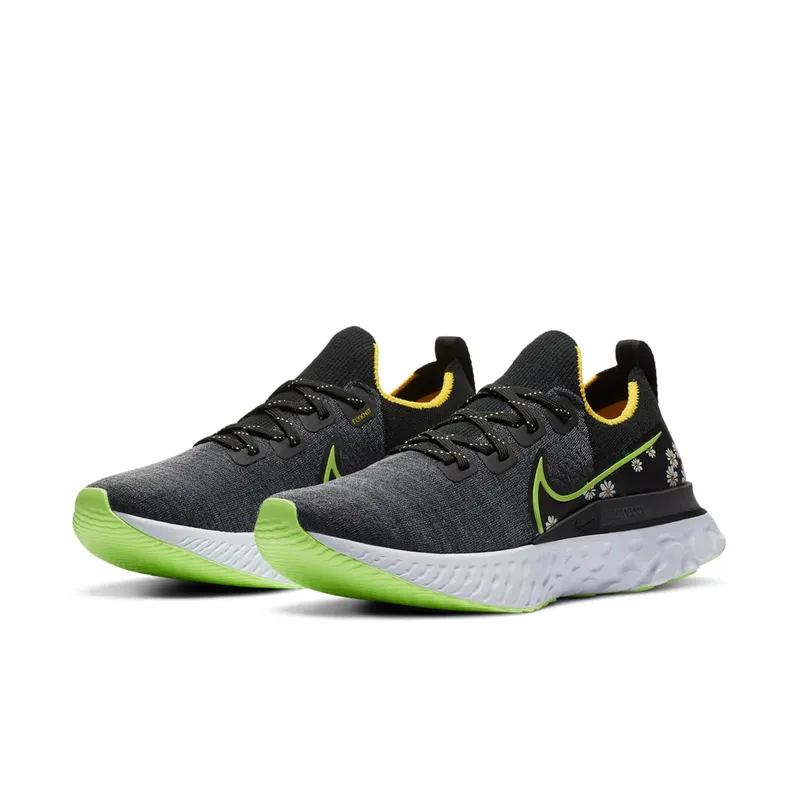 Nike React Infinity Run Flyknit Daisy Black/Speed Yellow-White-Ghost Green (CW5573-001)