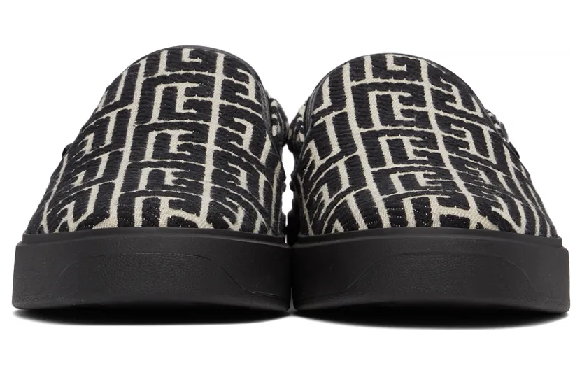 Balmain Black & White Jacquard B Court Sneakers (XM1VL291TJCM) (2)