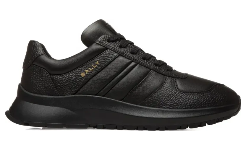 Bally Outline sneakers van bewerkt leer met strik – Zwart (MSK09SVT013)