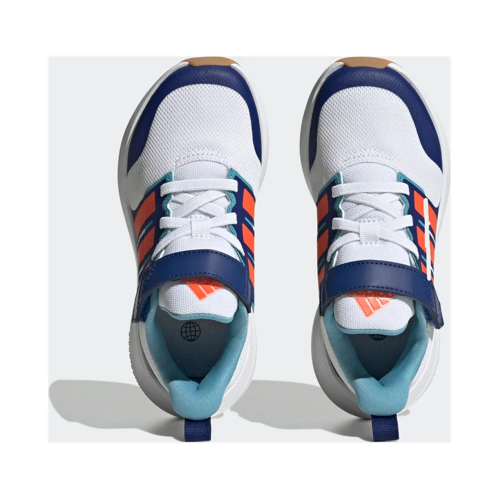 Adidas Fortarun 2.0 Cloudfoam Sport Running Elastic Lace Top Strap Cloud White / Solar Red / Victory Blue (HP5450)