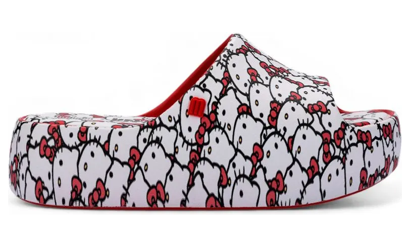 Melissa Free Platform Slide Hello Kitty and Friends Red White (37874-BS346)