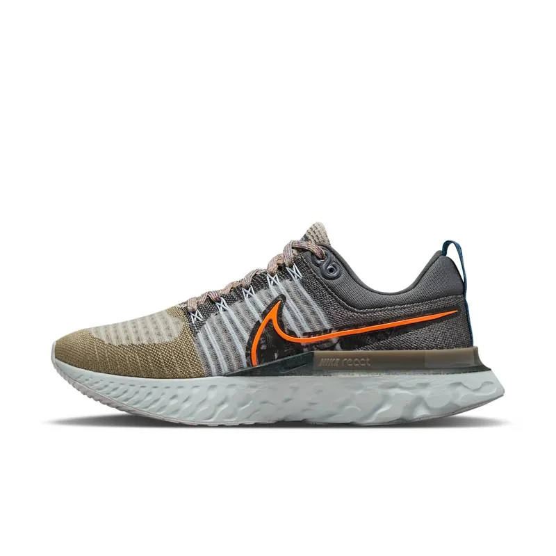 Nike React Infinity Run Flyknit 2 Light Bone Grey Orange (DC4577-001)