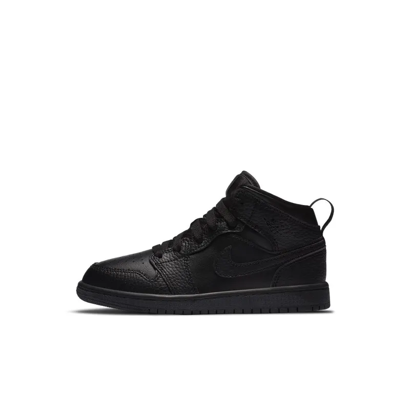 Jordan 1 Mid Younger Kids’ Black (640734-091)