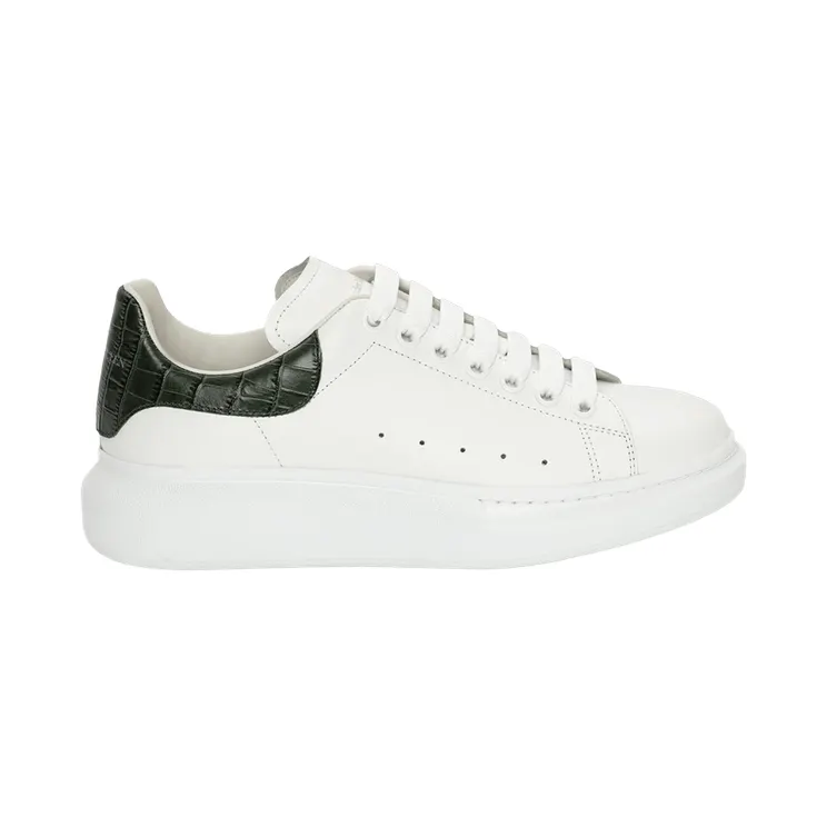 Alexander McQueen Oversized White Forest Green Embossed Croco (625162WIAFX9448)