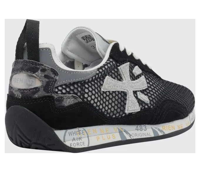 Premiata Mesh and Leather Runsead Sneakers Black (RUNSEAD8107) (2)