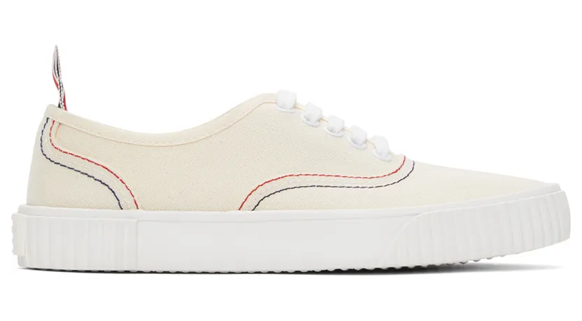 Thom Browne Off-White Heritage Vulcanized Sneakers (MFD201A-06558)
