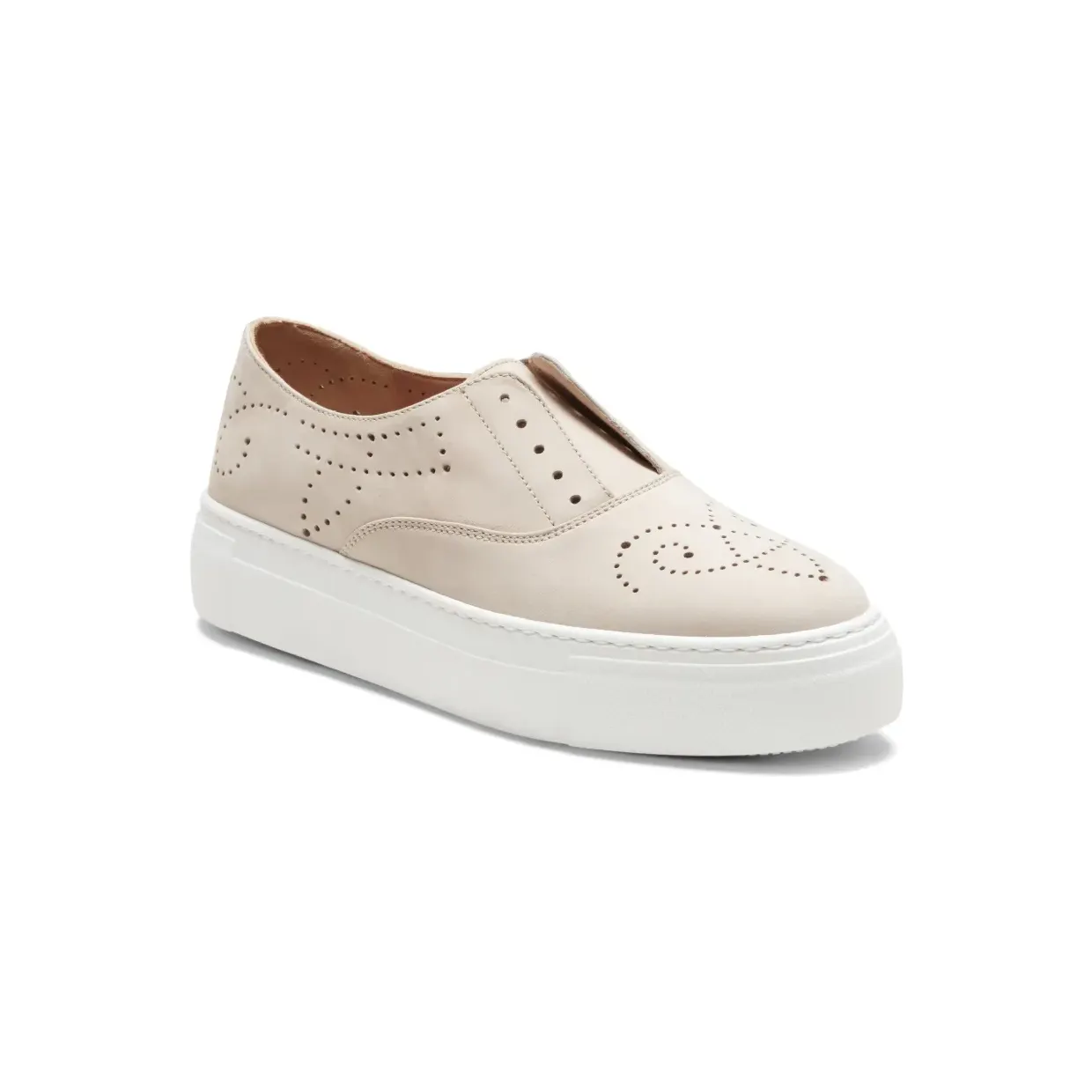 Fratelli Rossetti Slip-on sneakers met geperforeerde details – Beige (76043)