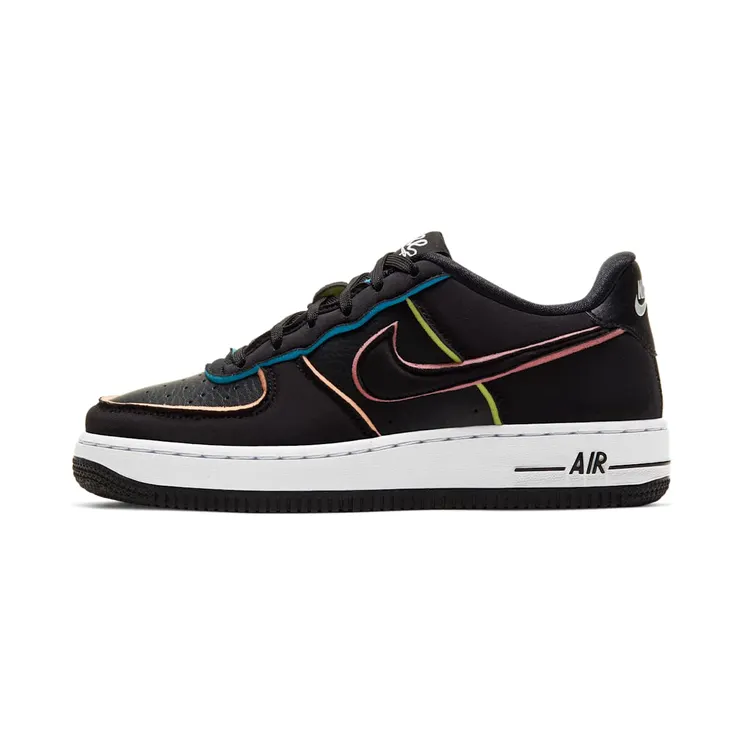 Nike Air Force 1 LV8 GS ‘Outline’ “Black / Pink / Barely Volt” (CD7406-001)
