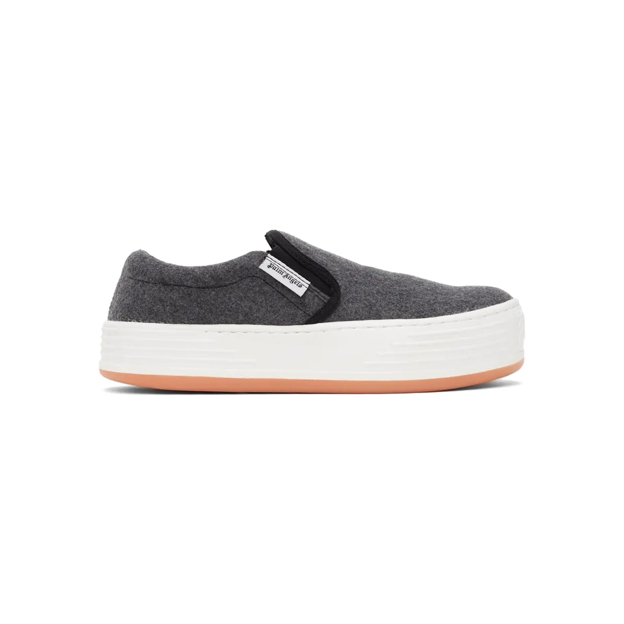 Palm Angels Grey & White Flocked Snow Slip Sneakers (PMIA063F21FAB0020901)