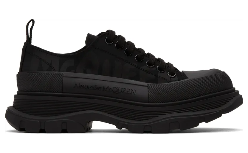 Alexander McQueen White & Black Tread Slick Graffiti Sneakers (682421W4RQ2)