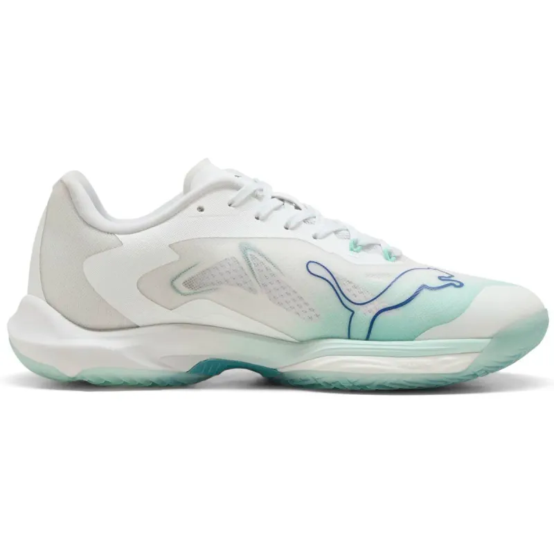 Puma Vantage Nitro W+ Game On Handballschuhe Women 02 – PUMA white/baltic sea blue/fresh water 42.5 für Women, White, Größe 37 ½ EU (108896)