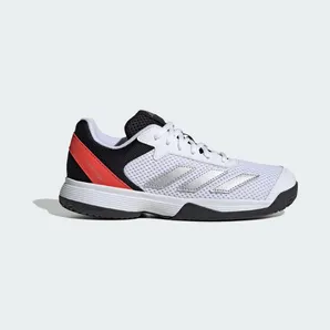 Adidas Courtflash Tennis Kids Cloud White / Silver Metallic / Bright Red (JI2447)