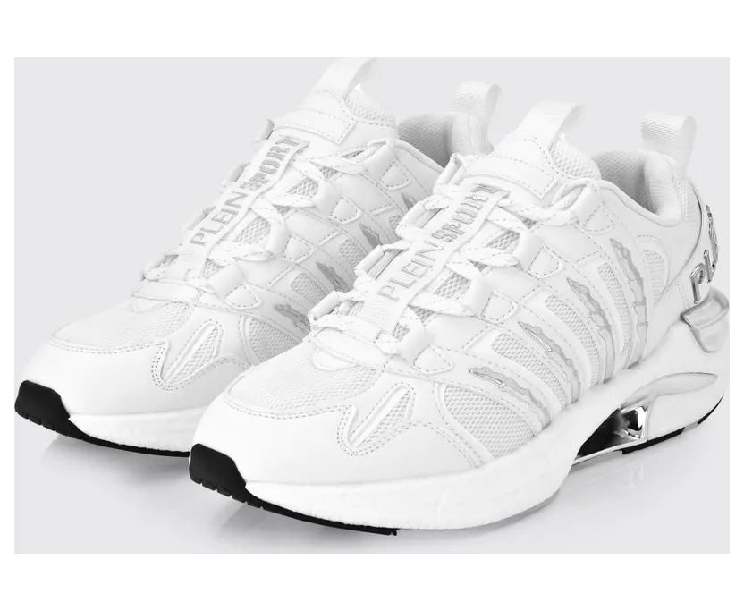 Plein Sport Leather And Mesh Sneakers White (FAESUSC0852STE003N01)