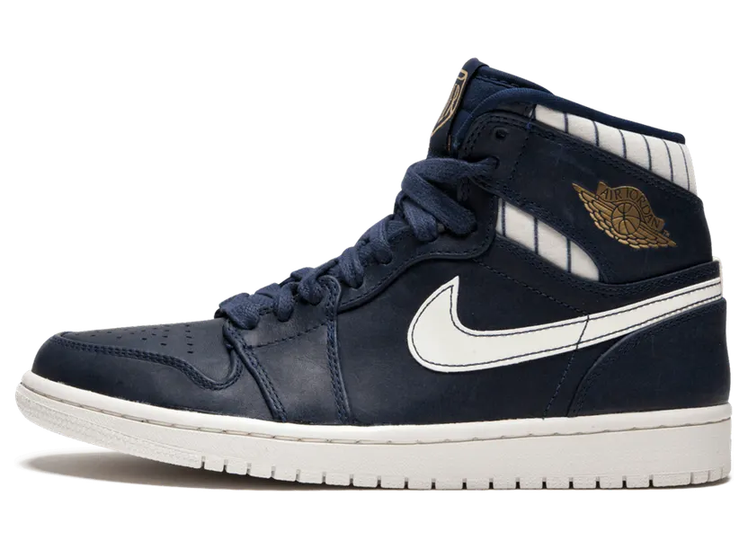 Air Jordan 1 Retro High ‘Jeter’ Midnight Navy/Metallic Gold-Sail (715854-402)
