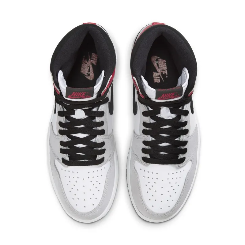 Jordan 1 Retro High Light Smoke Grey White/Black-Light Smoke Grey-Varsity Red (555088-126)