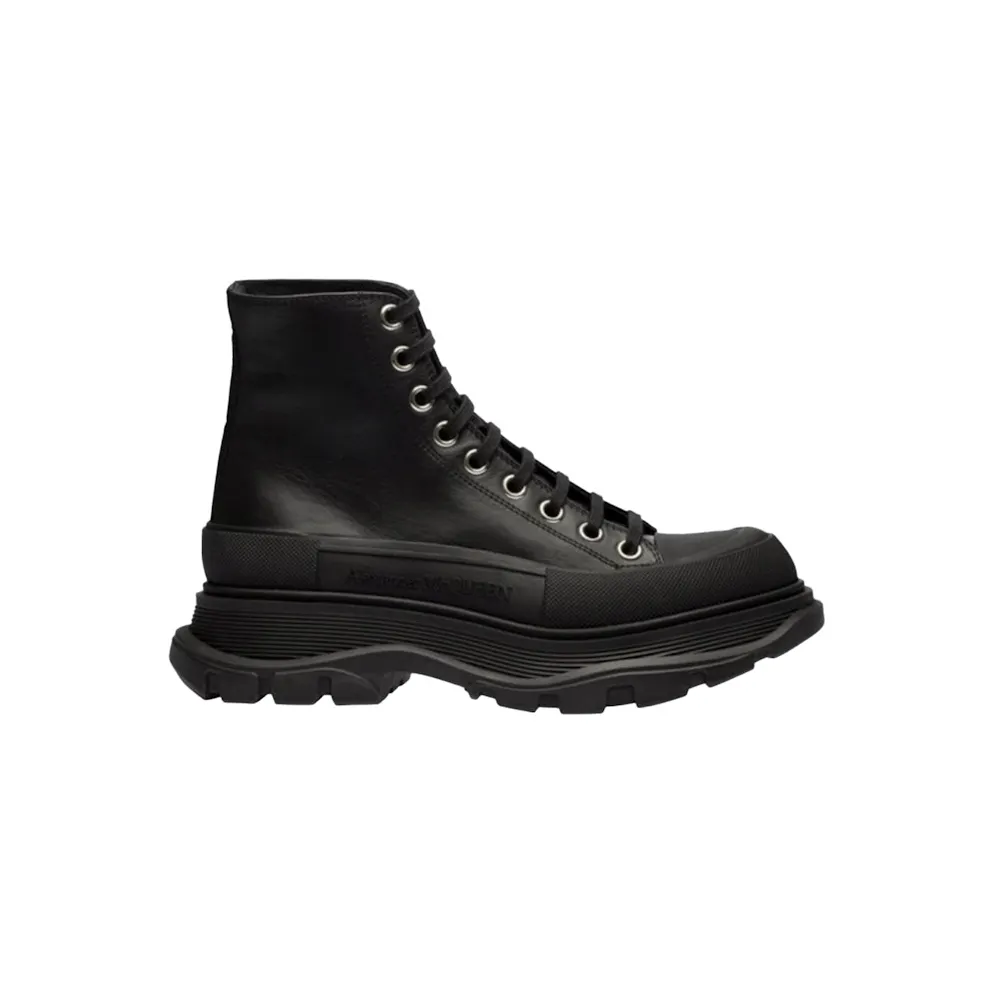 Alexander McQueen Tread Slick Boot Leather Black (633900 WHZ62 1081)