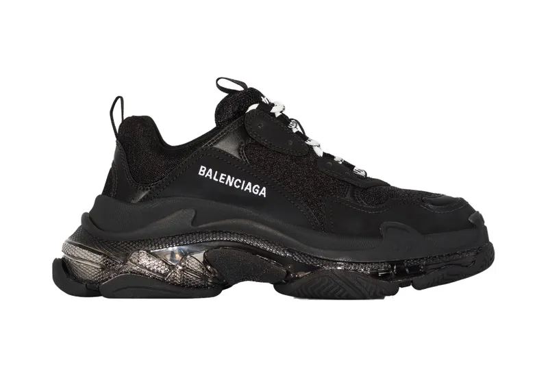 Balenciaga Triple S Clear Sole Double Black (W) (544351W2FB11000)