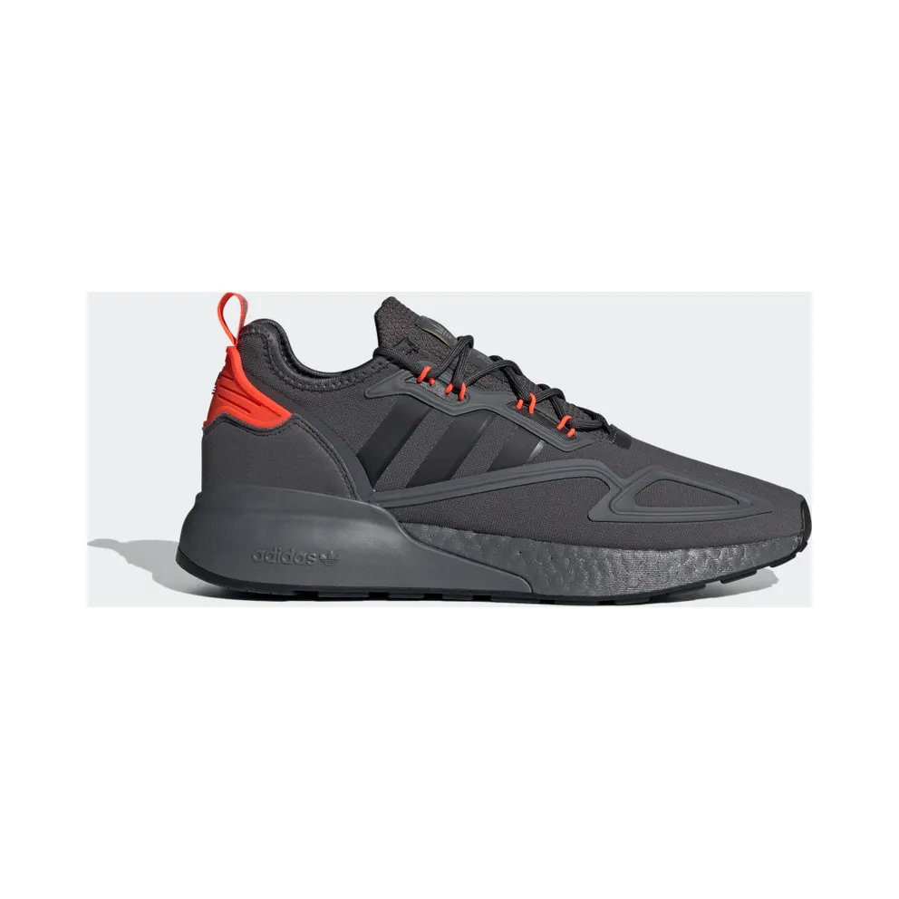 adidas ZX 2K Boost Schuh Grey Six / Core Black / Solar Red (H06576)