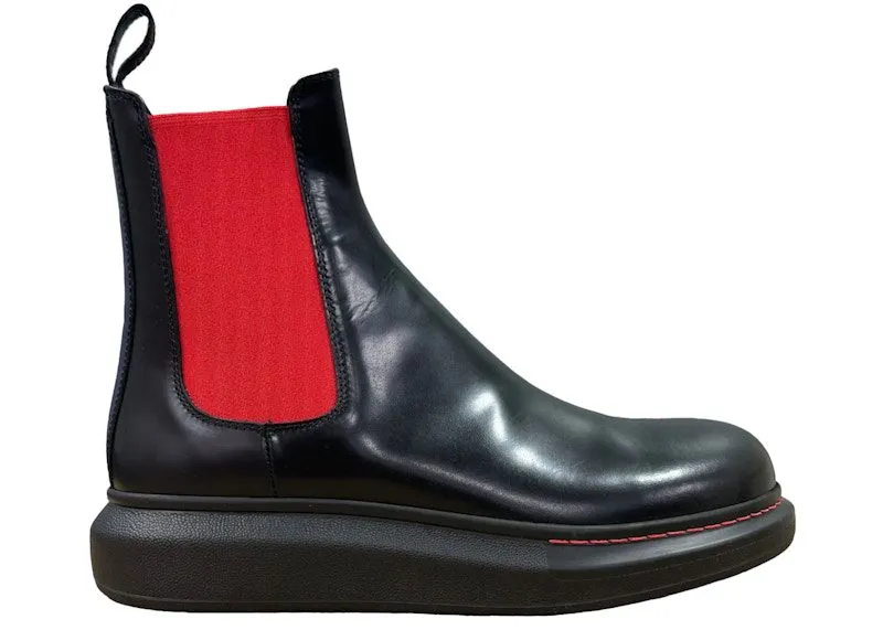 Alexander McQueen Hybrid Chelsea Boot Black Red (586198WHX521066)