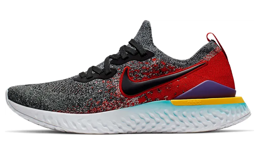Nike Epic React Flyknit 2 Black University Red Jade (BQ8928-007)