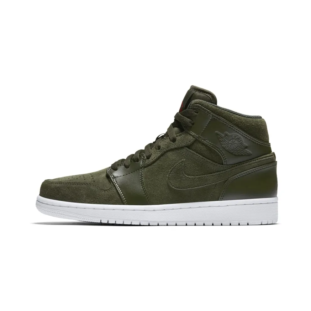 Jordan 1 Retro Mid Sequoia Sequoia/Max Orange-White (554724-302)