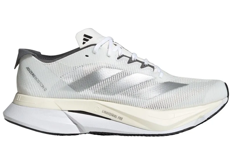 adidas Adizero Boston 12 Cloud White Silver Metallic Grey (ID6899)