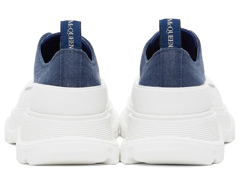 Alexander McQueen Indigo Denim Tread Slick Sneakers (604257W4PD1) (4)
