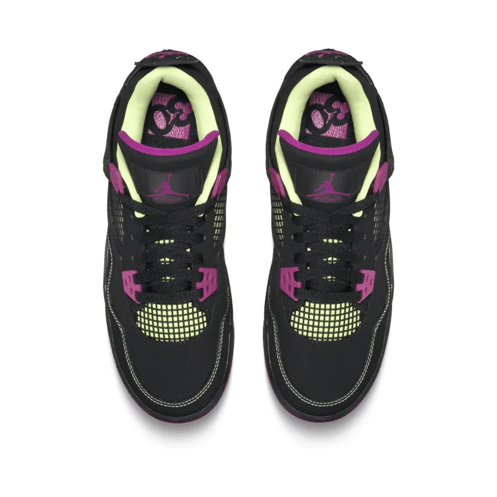 Jordan 4 Retro Fuschia (GS) Black/Fuschia Flash-Liquid Lm-White (705344-027)