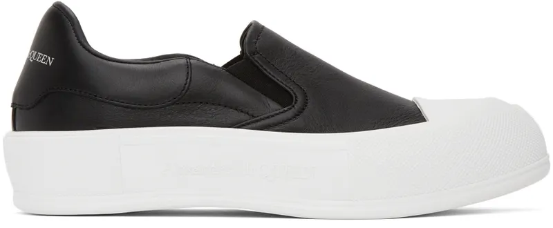 Alexander McQueen Black Deck Skate Plimsoll (654595WHZT8)