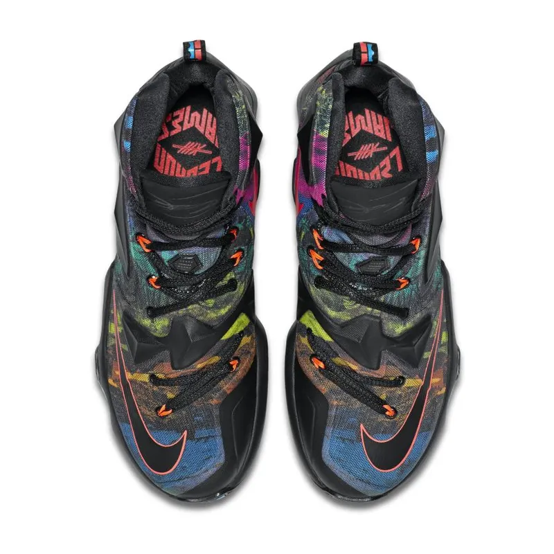 Nike LeBron 13 Akronite Black/Black-Hyper Orange-Blue Lagoon (807219-008)