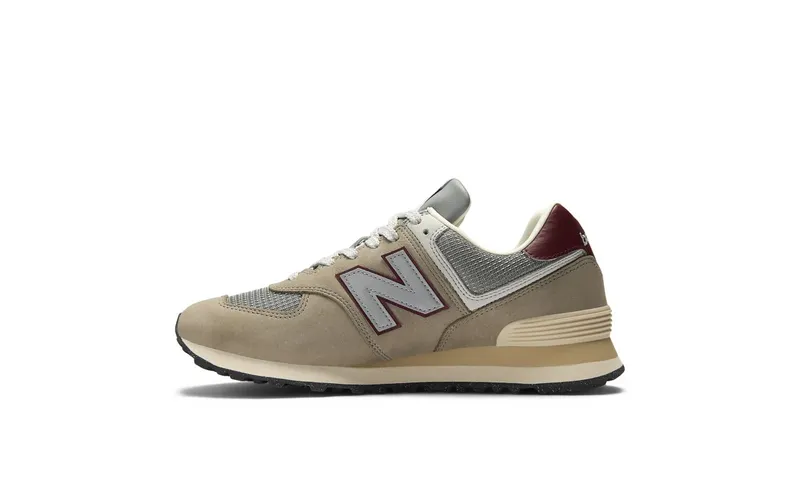 New Balance 574 “Arid Stone/Monarch Burgundy” (U574SKB)