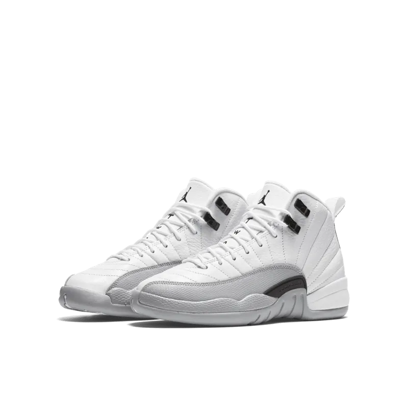Jordan 12 Retro Barons (GS) White/Black-Wolf Grey (510815-108)