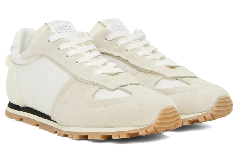 Maison Margiela Grey & White Retro Runner Sneakers (S58WS0186 P4714) (4)