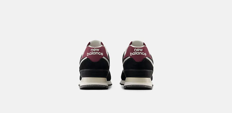 New Balance 574 Black White Burgundy (WL574WBE)