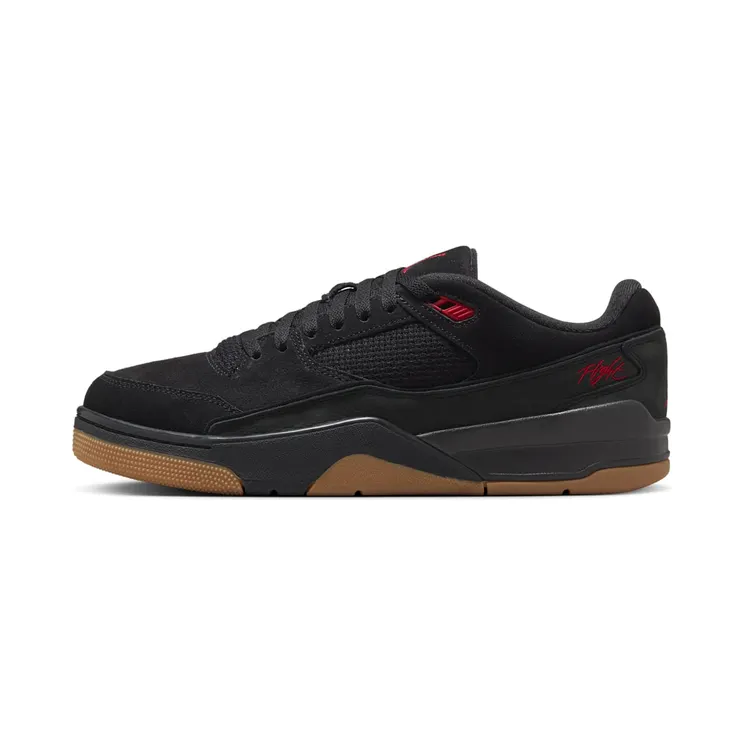 Jordan Flight Court “Black / Gum Medium Brown / Varsity Red” (HF3255-001)