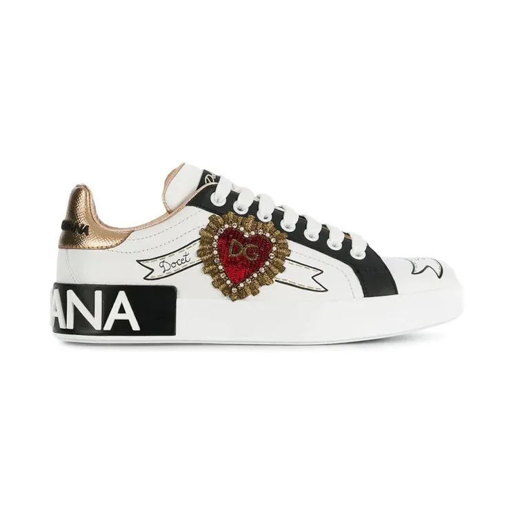 Dolce & Gabbana Portofino Embroidered White Heart (CK1544AZ138HWT77)