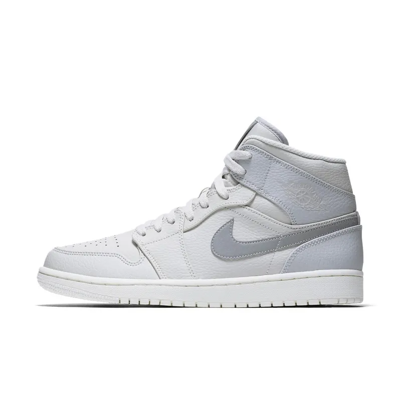 Jordan 1 Mid Light Bone Light Bone/Grey Fog-Reflect Silver (852542-003)