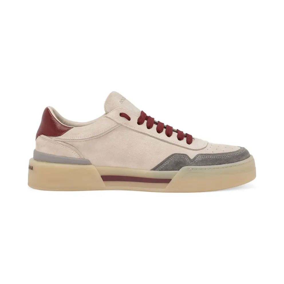 Dolce & Gabbana New Roma suède sneakers met vlakken – Beige (CS2275AW317)