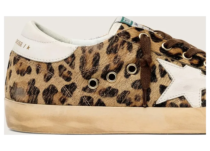 Golden Goose Women’S Super-Star In Leopard-Print Pony Skin With Leather Star And Heel Tab (GWF00101.F006579.55630) (4)
