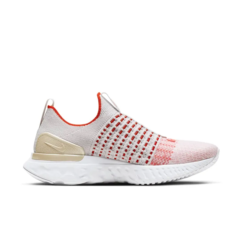 Nike React Phantom Run Flyknit 2 Vast Grey Fire Pink Team Orange (W) Vast Grey/Team Orange-Metallic Cashmere (CJ0280-003)