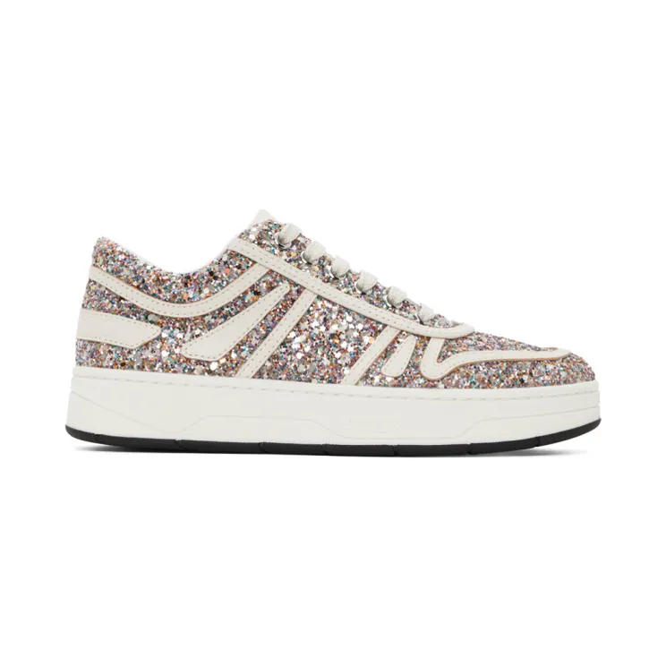 Jimmy Choo Multicolor Leather Glitter Hawaii Sneakers (HAWAII/F YFL)