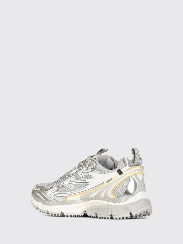 Off-White Be Right Back Low-Top in Leather and Mesh with Notched Sole Grey (W289C9F0010972)