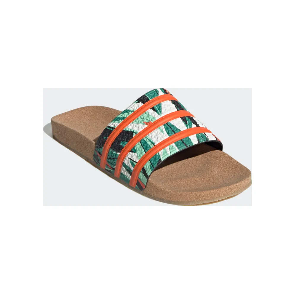 adidas Adilette Cork Slides Cloud White / Energy Orange / Core Black (FZ4128)