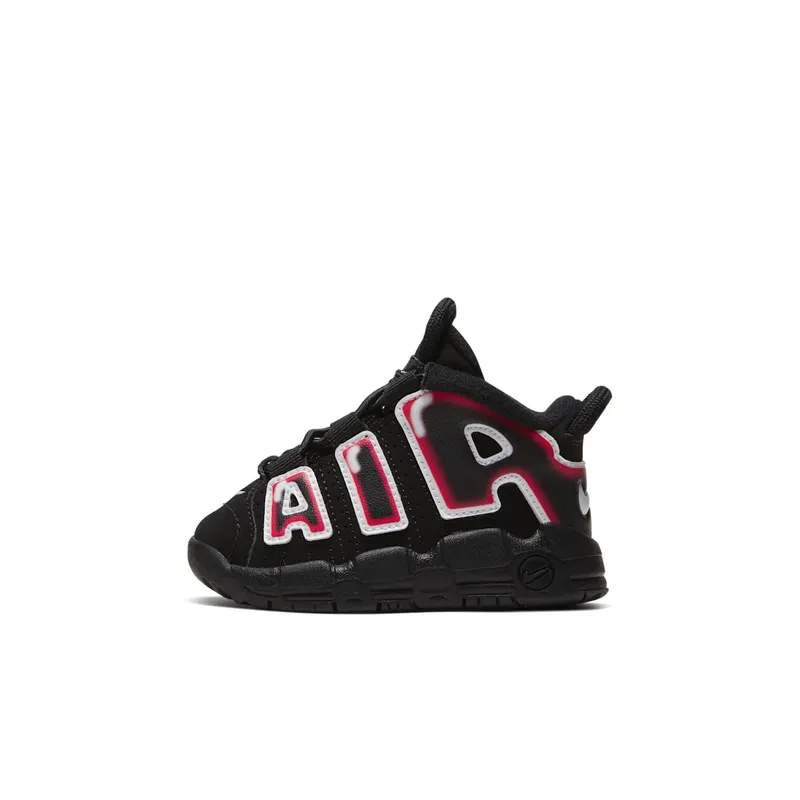 Nike Air More Uptempo 96 Spray Paint (TD) Black/White/Laser Crimson (CK0825-010)