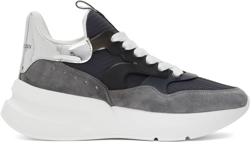 Alexander McQueen SSENSE Exclusive Grey & Navy Rib Suede (604281WHBGP)