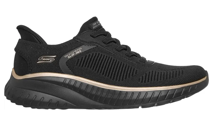 Skechers Slip-ins: BOBS Sport Squad Chaos Sneaker Zwart/Roos Goud