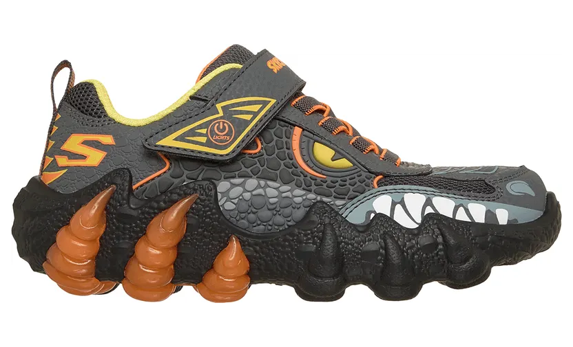 Skechers S-Lights: Skech-O-Saurus Lights 2.0 Sneaker Houtskool/Oranje