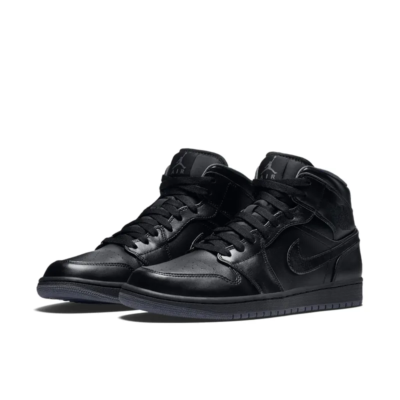 Jordan 1 Retro Mid Black (2016) Black/Black-Dark Grey (554724-021)