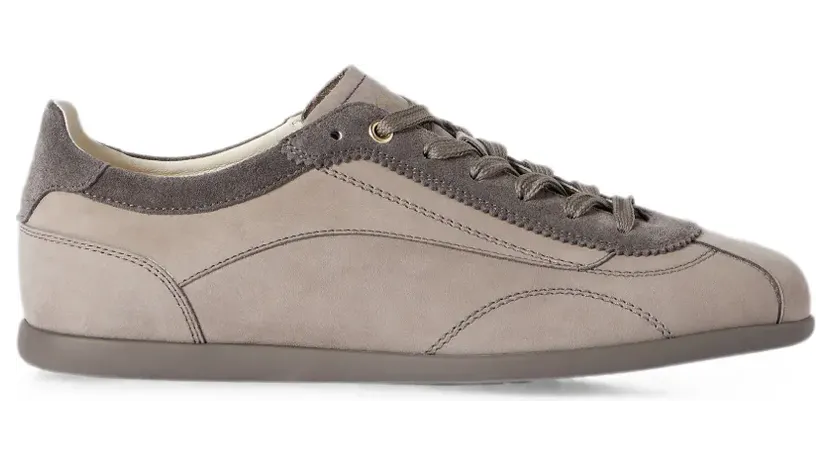 Brunello Cucinelli Sneakers aus Nubukleder und Wildleder mit schmaler Außensohle – Grau (MZUKRED337CMR16)